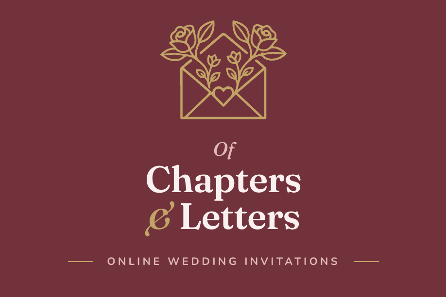 Mobile preview of a wedding invitation on chaptersandletters.com