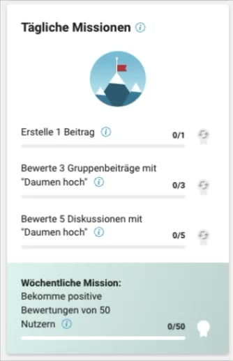 Toggletip info icons on the daily-missions panel